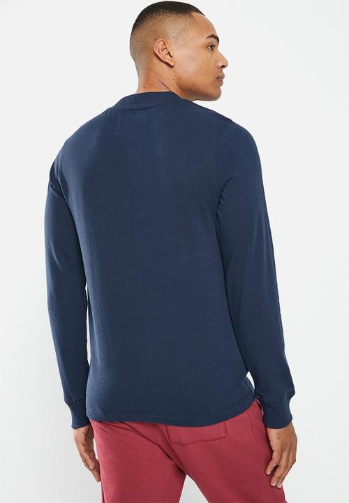 Aca Joe - Mens aca joe long sleeve rugby jersey - dress blue