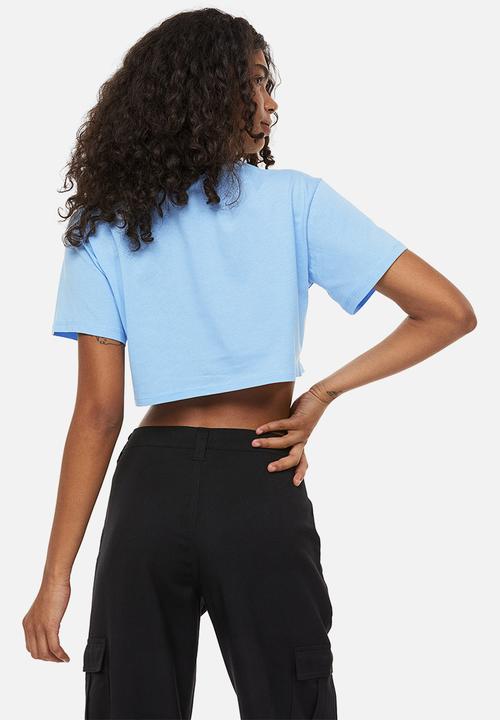 H&M - Cropped printed top - blue