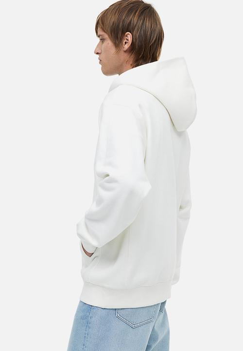 H&M - Oversized fit cotton hoodie - white