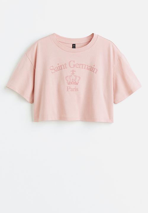 H&M - Cropped printed top - pink