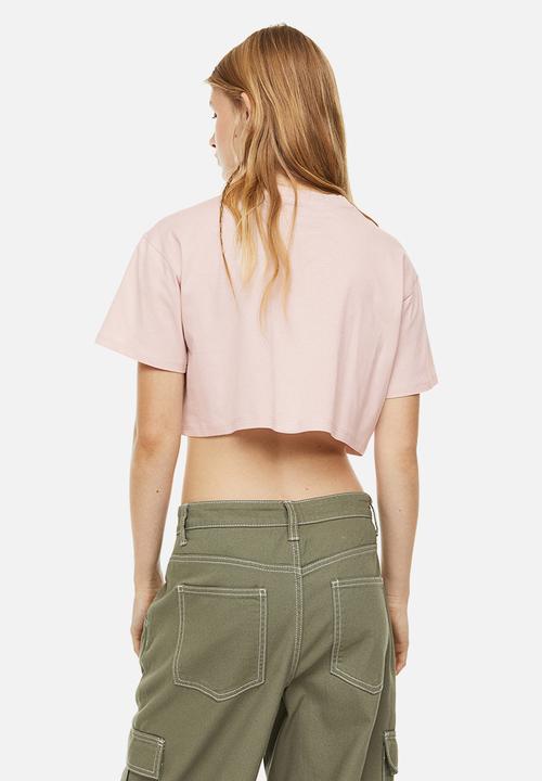 H&M - Cropped printed top - pink
