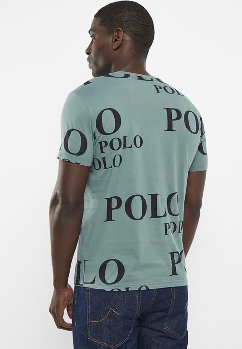 POLO - Mens short sleeve logo printed tee - light blue