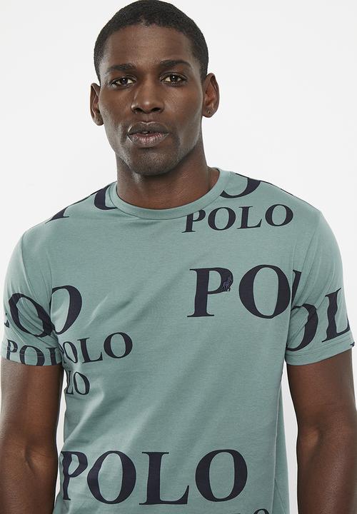 POLO - Mens short sleeve logo printed tee - light blue