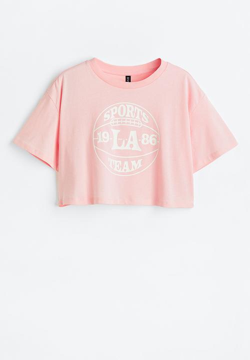 H&M - Cropped printed top - pink