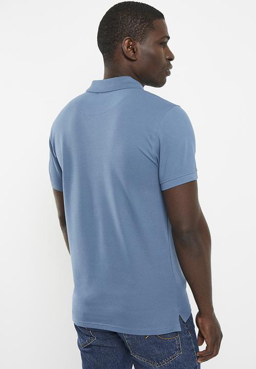 POLO - Mens classic pique short sleeve golfer - mid blue