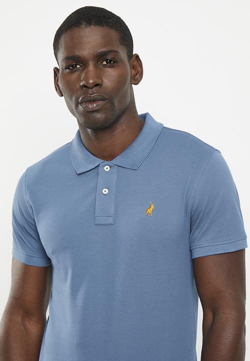 POLO - Mens classic pique short sleeve golfer - mid blue