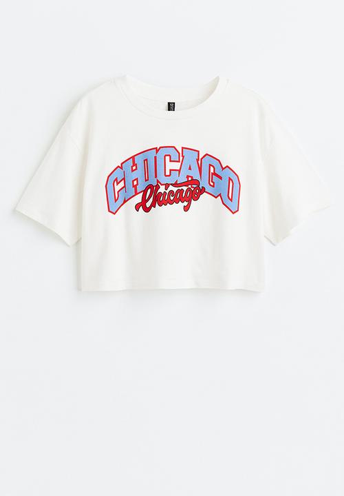H&M - Cropped printed top - white