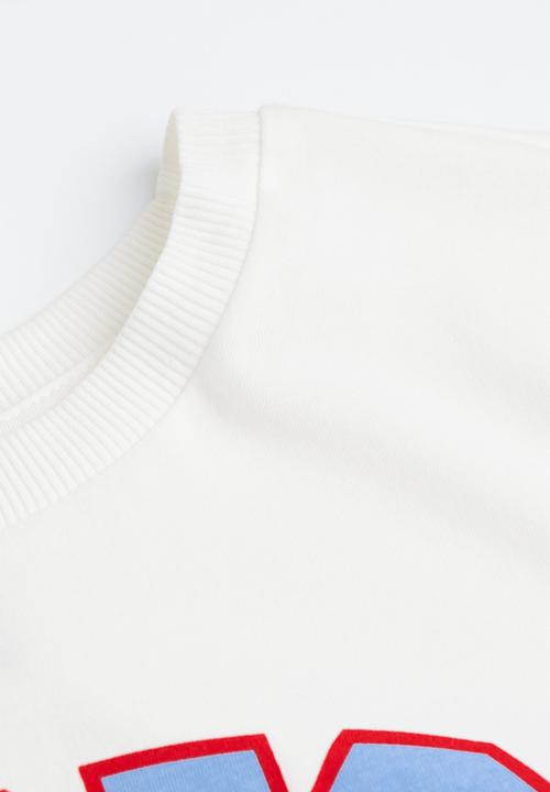 H&M - Cropped printed top - white