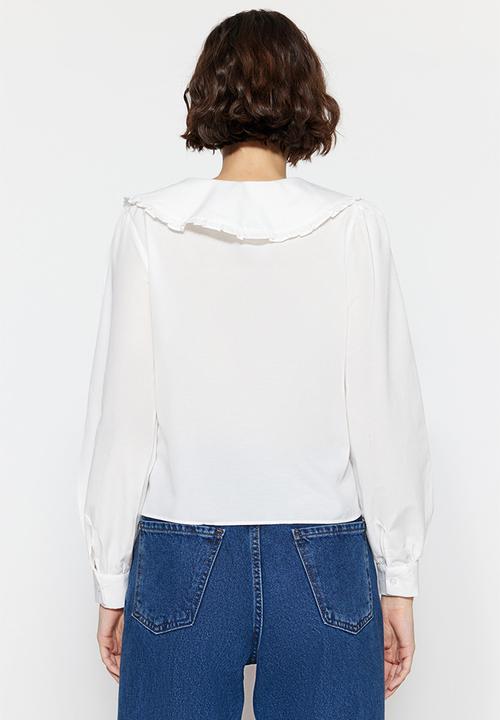 Trendyol - Peter pan collar shirt - ecru
