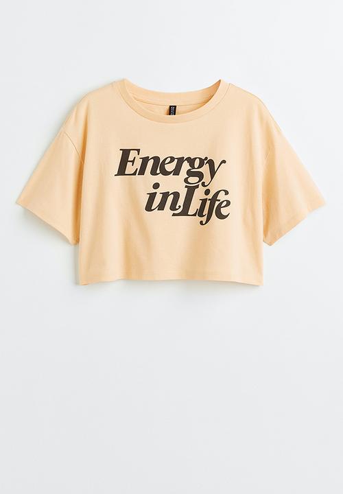 H&M - Cropped printed top - yellow