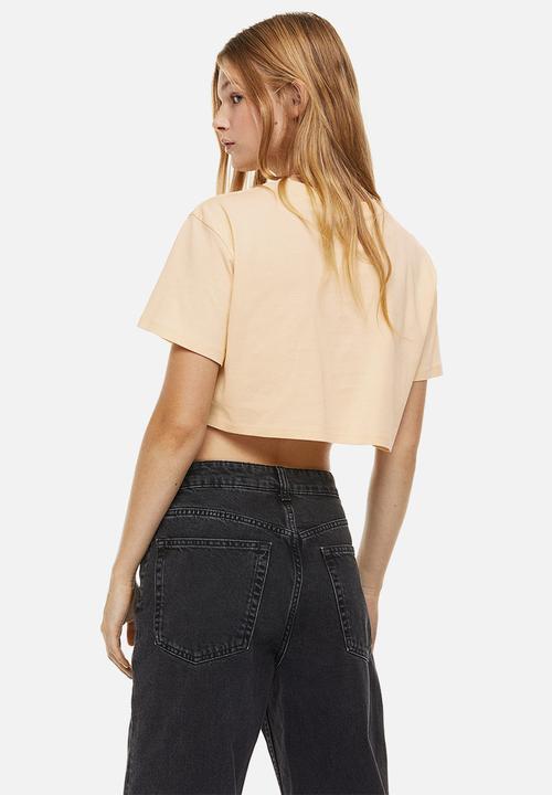 H&M - Cropped printed top - yellow