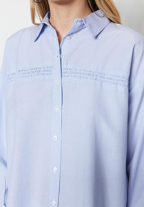Trendyol - Oversize striped shirt - blue
