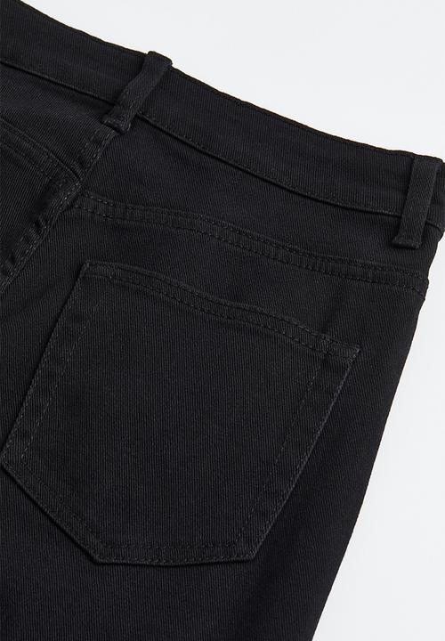 H&M - Wide twill trousers - black