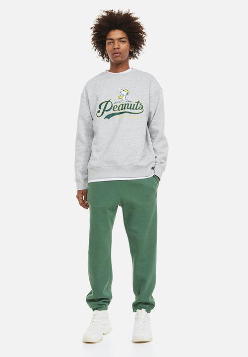 H&M - Relaxed fit sweatshirt - light grey marl/snoopy 