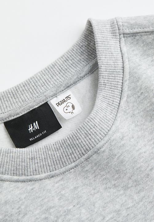 H&M - Relaxed fit sweatshirt - light grey marl/snoopy 