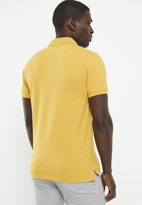 POLO - Mens classic pique short sleeve golfer - bright yellow