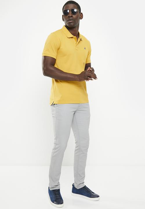 POLO - Mens classic pique short sleeve golfer - bright yellow