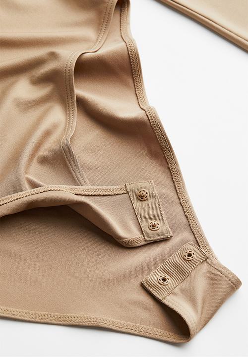 H&M - Lace-trimmed body - beige