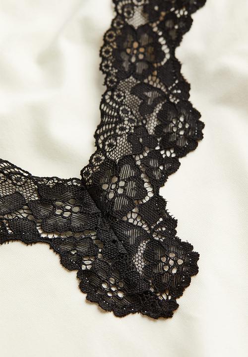 H&M - Lace-trimmed body - white