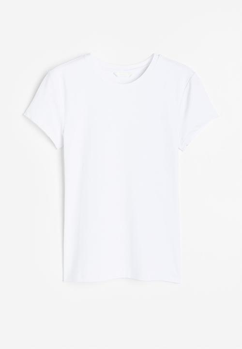 H&M - Fitted microfibre T-shirt - white