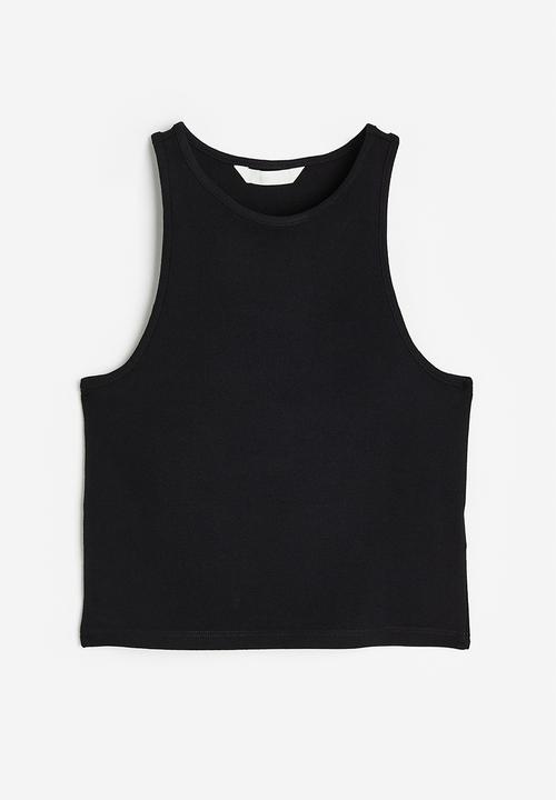 H&M - Cropped vest top - black