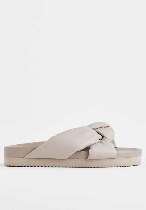 H&M - Knot-detail slides - beige 