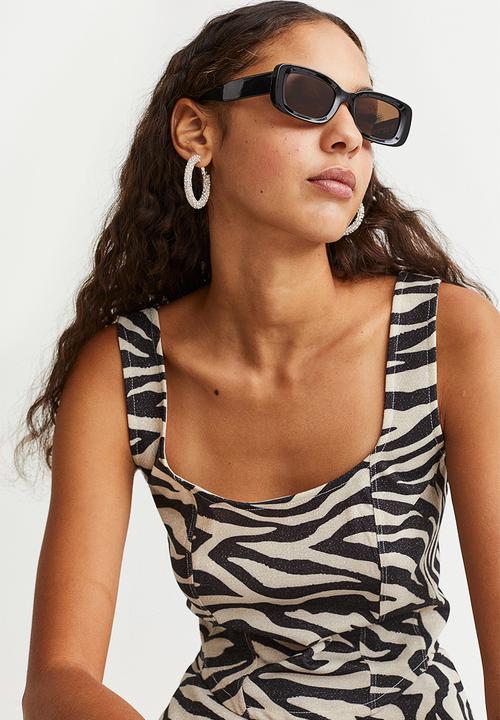H&M - Bustier top - light beige/zebra print 