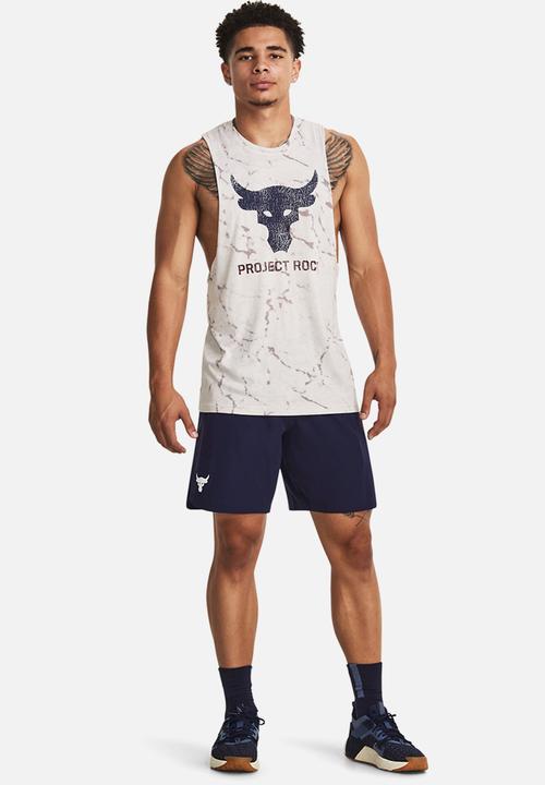 Under Armour - UA Project Rock brahma bull tank - white clay / midnight navy
