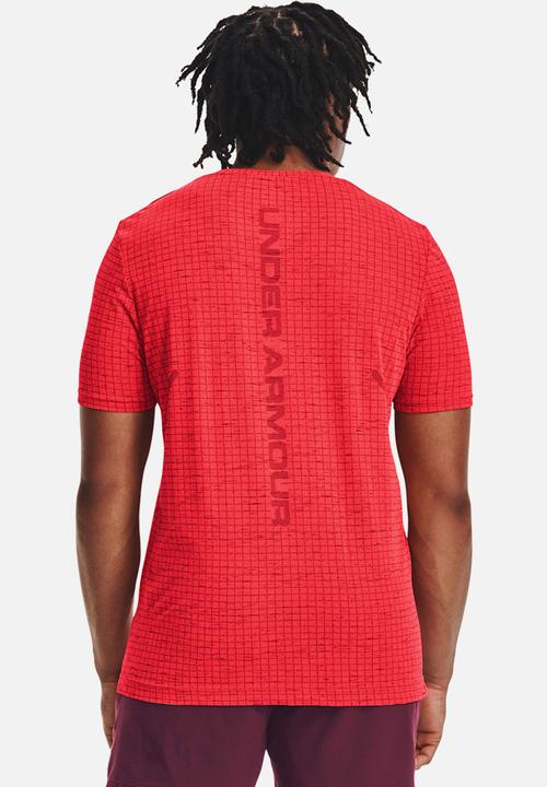 Under Armour - UA seamless grid short sleeve - beta / dark maroon