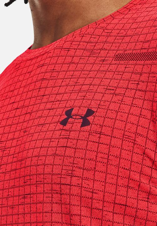 Under Armour - UA seamless grid short sleeve - beta / dark maroon