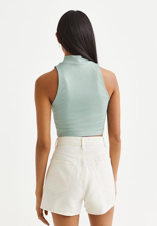 H&M - Printed jersey top - light green/tomorrow 
