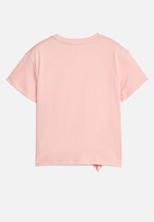 PUMA - Ess+ logo knotted tee g - peach smoothie