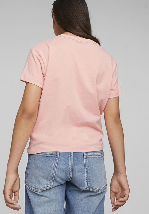 PUMA - Ess+ logo knotted tee g - peach smoothie