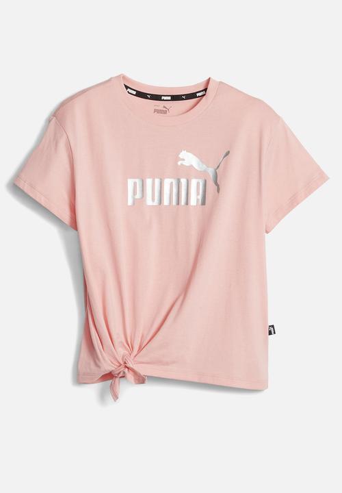 PUMA - Ess+ logo knotted tee g - peach smoothie
