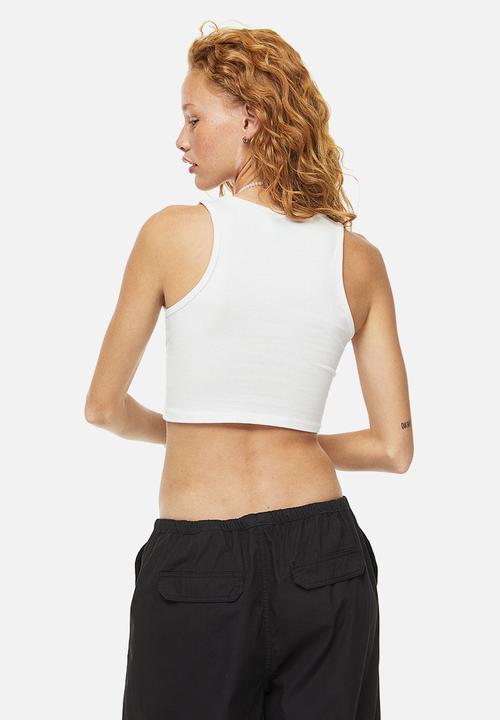 H&M - Cropped cotton vest top - white