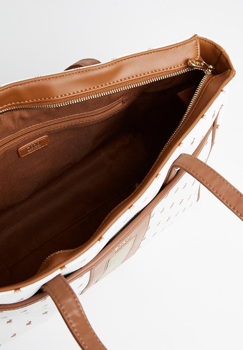 POLO - Tote bag - tan & white