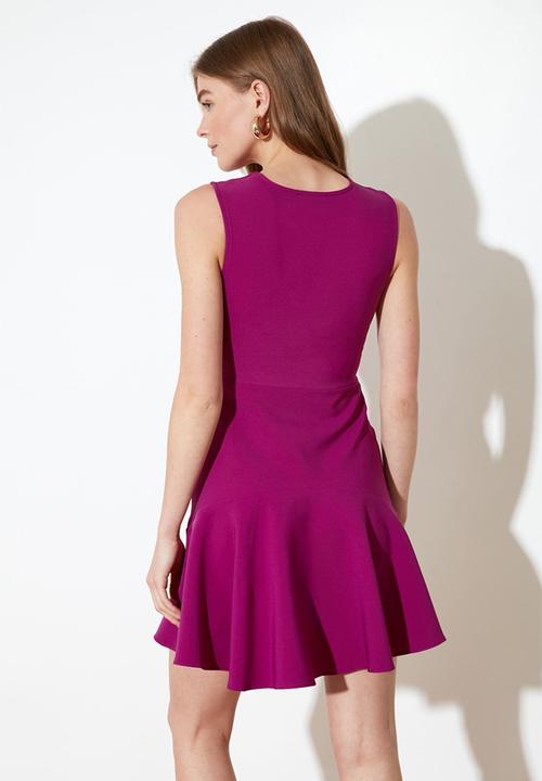 Trendyol - Sleeveless zip mini dress - purple