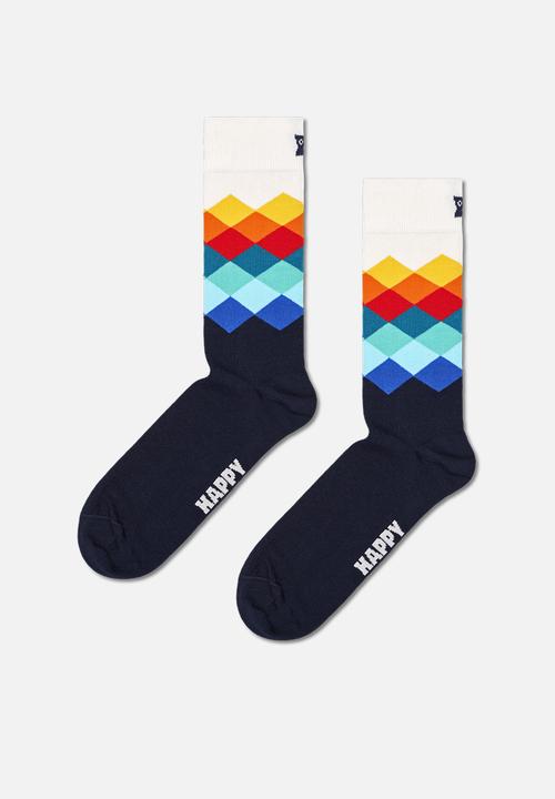 Happy Socks - Faded diamond socks - navy