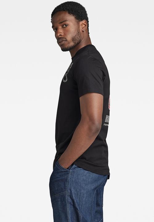 G-STAR - Puff print back gr r t compact jersey o - dark black