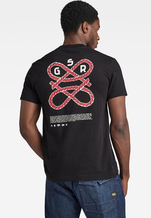 G-STAR - Puff print back gr r t compact jersey o - dark black