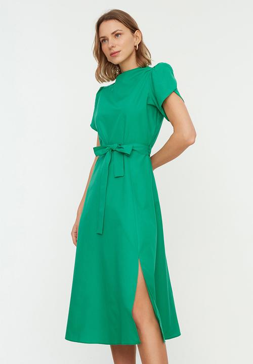Trendyol - Tulip sleeve midi dress - green