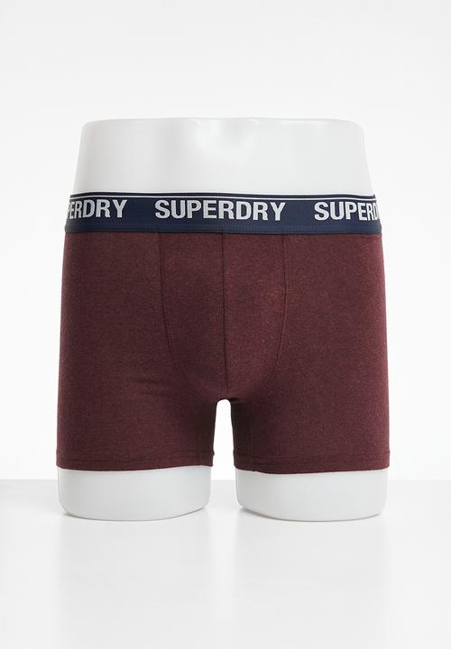 Superdry. - Boxer multi double pack - burgundy & red