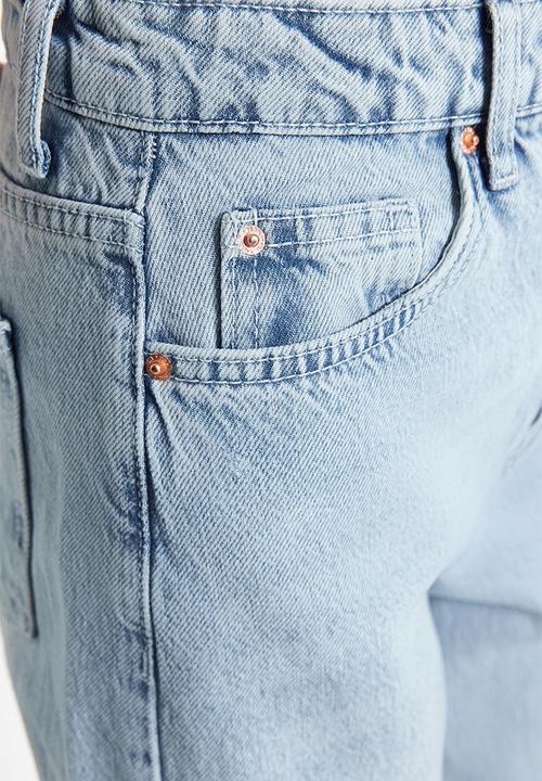 Trendyol - High rise wide leg jeans - blue