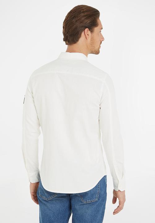 Calvin Klein - Linen long sleeve shirt - bright white
