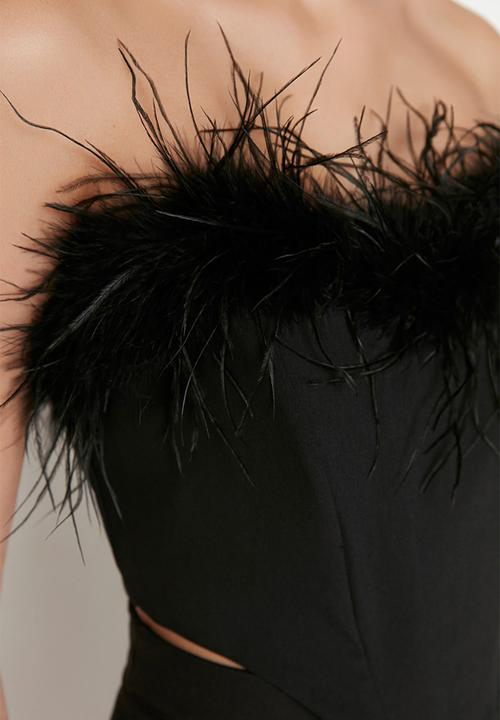 Trendyol - Feather corset top - black