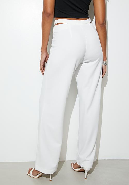 VELVET - Waist cutout wide leg - white