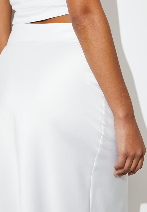 VELVET - Asym midi skirt - white