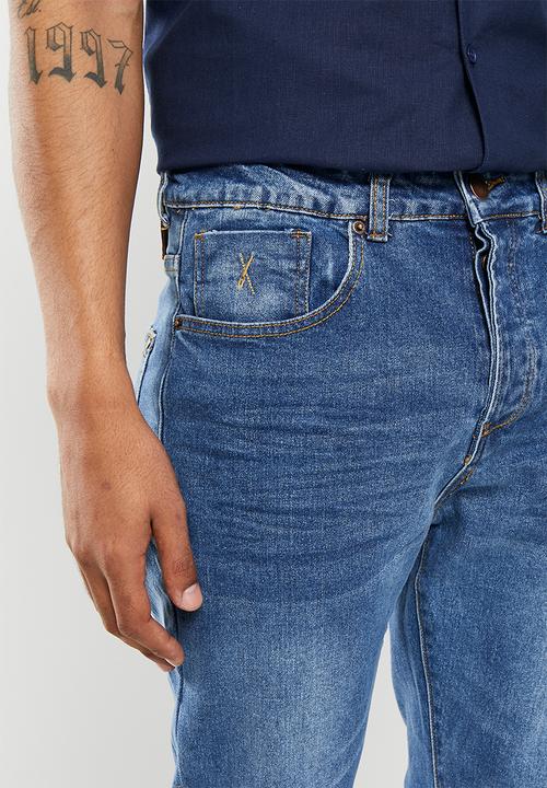 Vertigo - Mens  Vertigo core slim leg denim Jean - blue