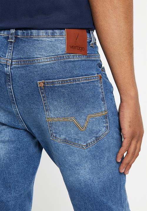 Vertigo - Mens  Vertigo core slim leg denim Jean - blue