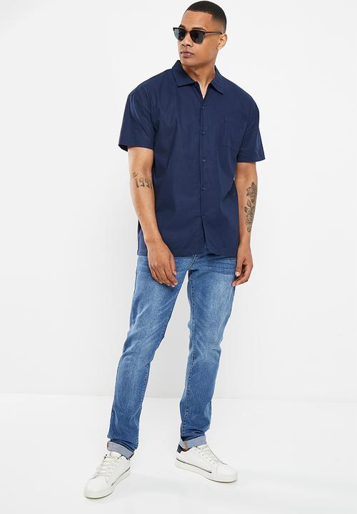 Vertigo - Mens  Vertigo core slim leg denim Jean - blue